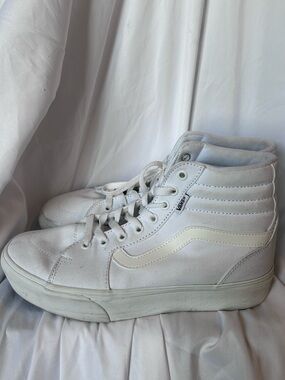 Vans Sk8-Hi All White High Top Sneakers